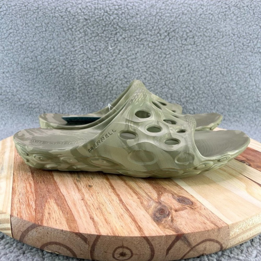 Merrell Sandals Men's Hydro Slide Beige Green Open Toe Slip-On Sz 11